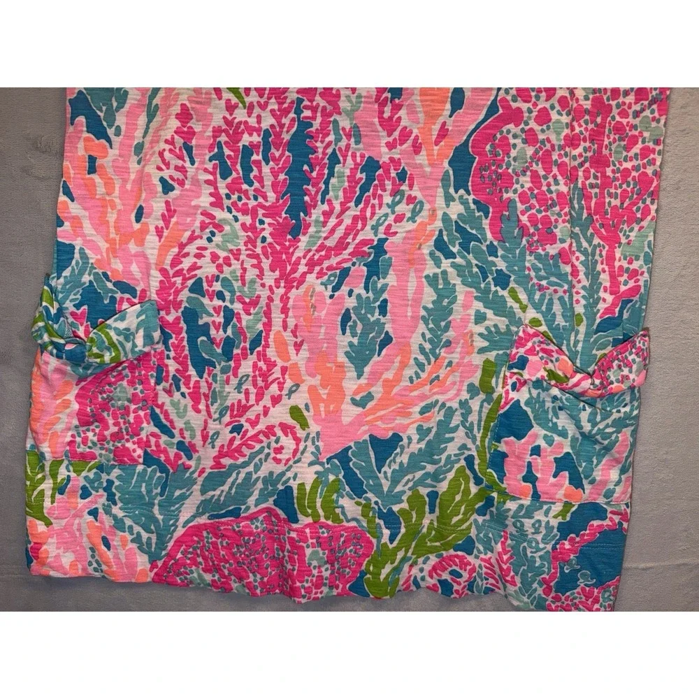 Lilly Pulitzer Girls Esme Knit Dress Lets Cha Cha Pink Blue XL 12-14 53547G